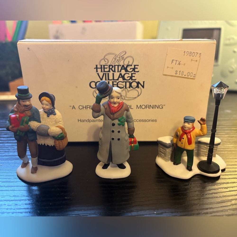 Department 56 A Christmas Carol Morning Vintage Set of 3 Hand Painted in Box